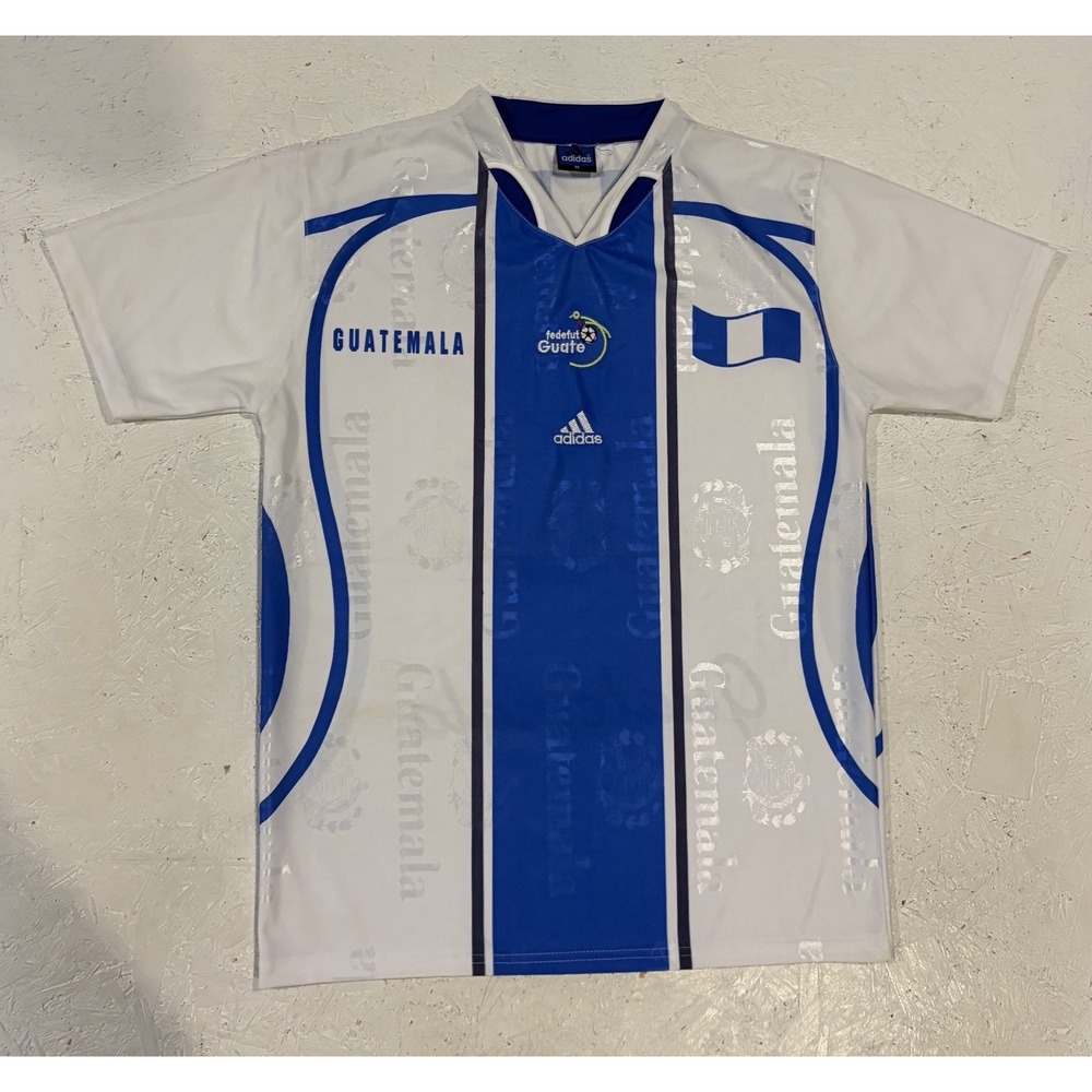 Vintage Adidas Guatemala Soccer Jersey Mens M Football Shirt Rare White Blue